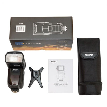 Kenro Standard Speedflash Flashgun for Canon & Nikon in Black KFL101 (UK Stock)