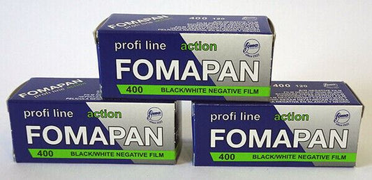 3 x Fomapan Action 120 400 iso Black & White Negative Film FOMA (UK Stock)  BNIB