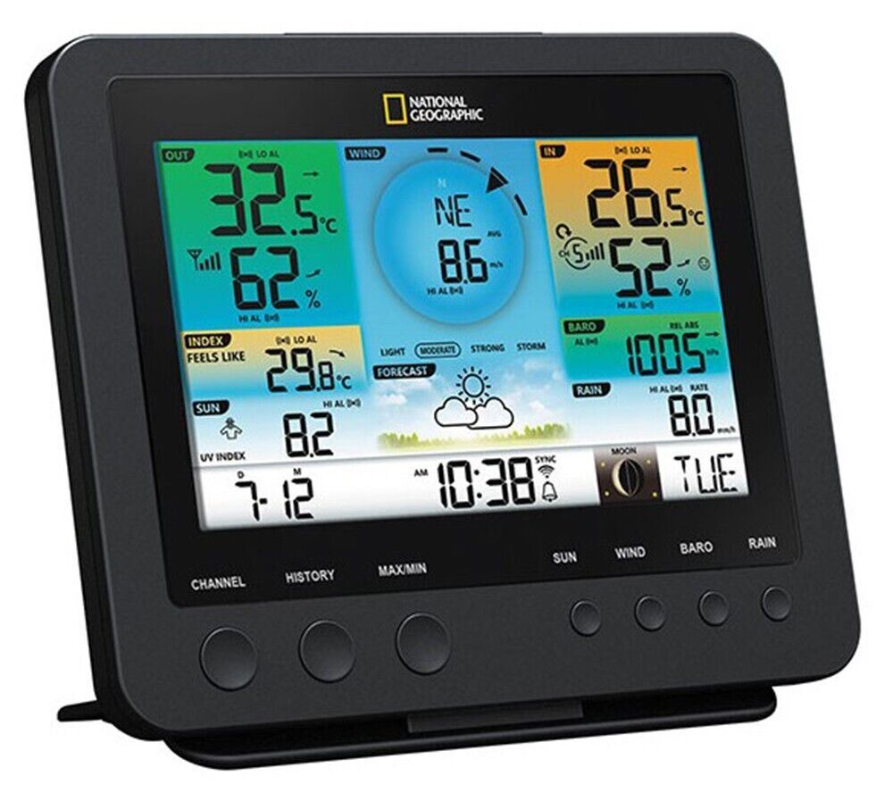 Bresser 7-in-1 Professional Wind Speed Direction Colour Weather Station #9080600