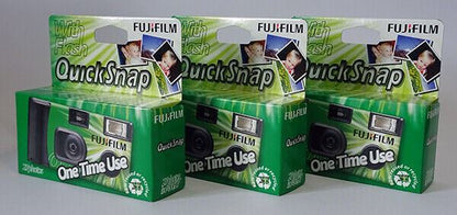 3 x FUJI Fujifilm QuickSnap disposable Single Use Flash Camera 27 Exp. SUC  (UK)