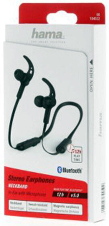 Hama "Neckband" Bluetooth� Headphones, In Ear, Micro, Ear Hook, black (UK)  BNIB