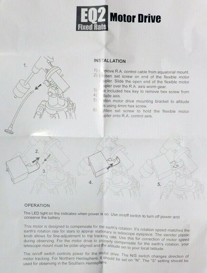 Skywatcher RA economy Motor Drive for EQ2 Astro Telescope Mount #20998 (UK) BNIB