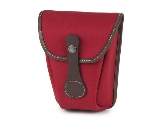 Billingham Avea 8 Compact End Pouch Pocket - Burgundy Canvas + Chocolate Leather