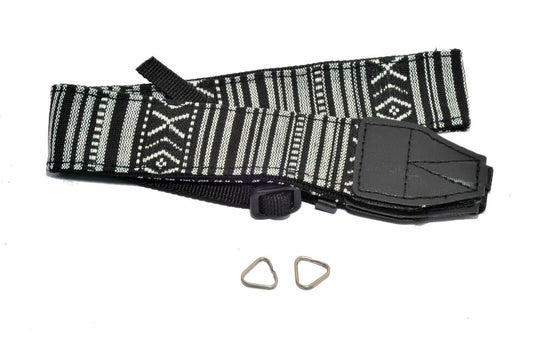 Kood Vintage Retro Style Black & White Tapestry Camera Neck Strap + Rings (UK)