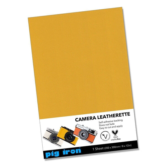 Pig Iron Self-Adhesive Camera Leatherette Sheet A4 30 x 20cm in YELLOW (UK) BNIP