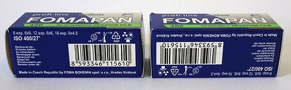 2 x Fomapan Action 120 400 iso Black & White Negative Film FOMA (UK Stock)  BNIB