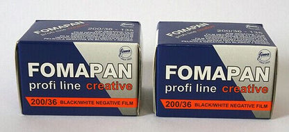 2 x Fomapan Creative 200 iso 135mm Black & White Negative Film 135 36exp. (UK)