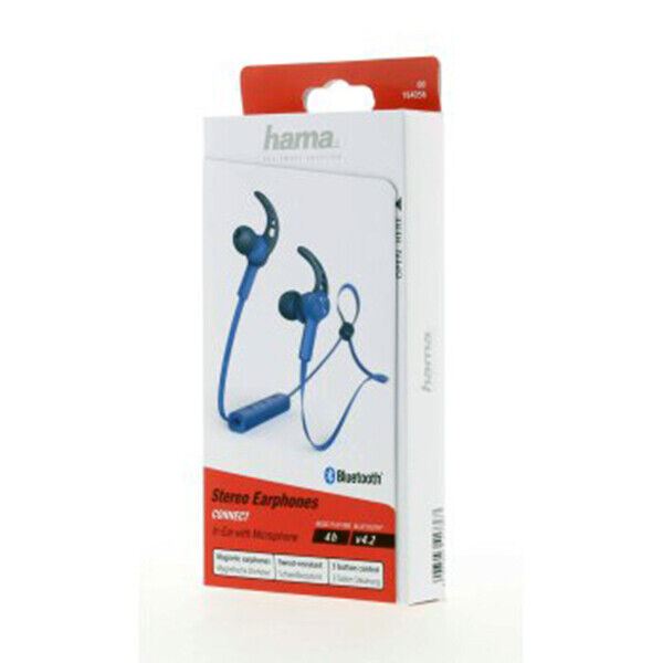 Hama Bluetooth� �Connect� headphones Navy Blue in-ear, micro, ear-hook (UK) BNIB