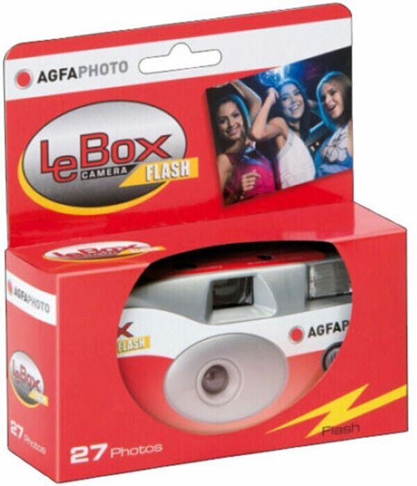 3 x Agfa Photo LeBox 400 Disposable Camera with Flash (27 Exp.) SUC (UK) 06/2025