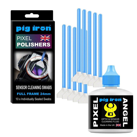 Pig Iron Pixel Polishers Sensor Cleaning Swabs + PIXEL ANGEL fluid FULL FRAME UK