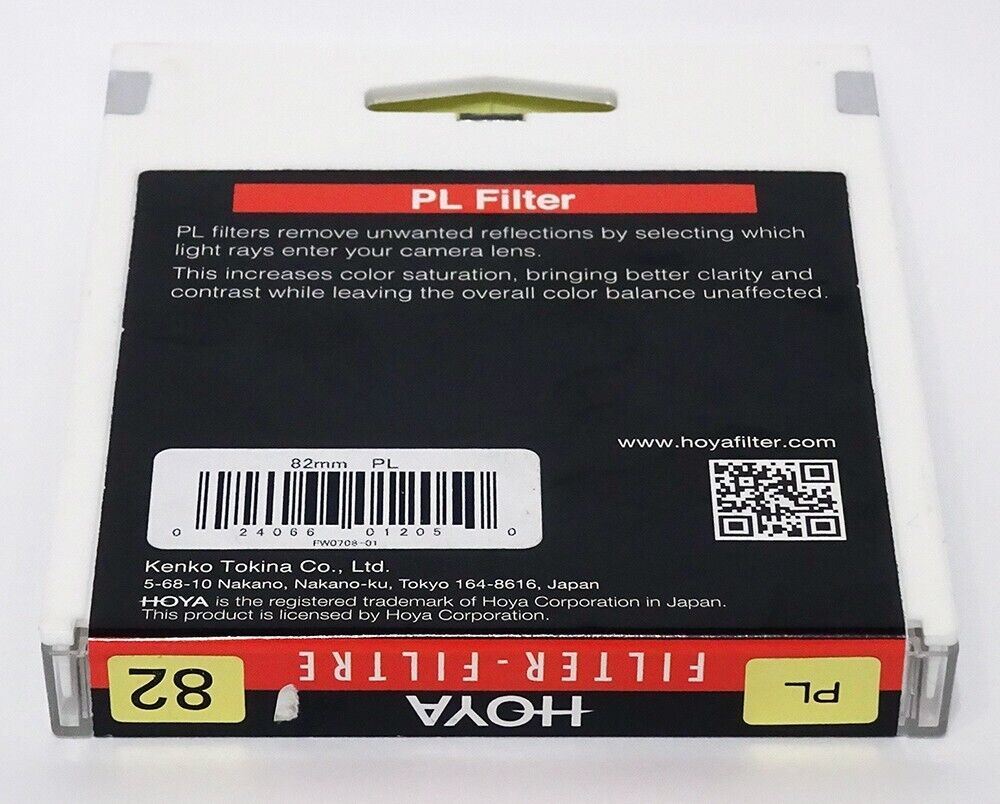 Genuine Hoya 82mm Linear Manual Focus Polarising PL Filter #0549 (UK Stock) BNIP