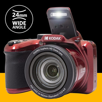 KODAK PIXPRO AZ405 DIGITAL 20MP 40x Zoom BRIDGE CAMERA Dark RED (UK Stock)  BNIB