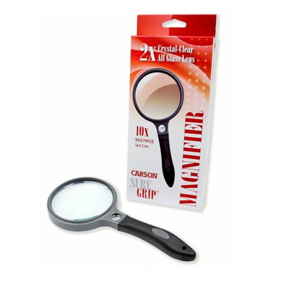 Carson SG-10 2x SureGrip Glass Soft Grip Handheld Magnifier 11.5x Spot Lens (UK)