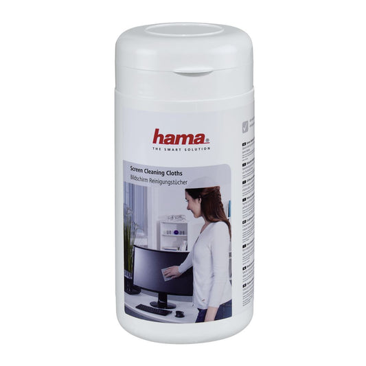 Hama Moist Screen Cleaning Cloths, 100 pcs, in Dispenser Tub (UK Stock) BNIP