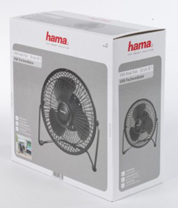 Hama Metal USB Desk Table Fan 15 cm (6")  XL, 2 Speed Levels #12160   (UK)  BNIB