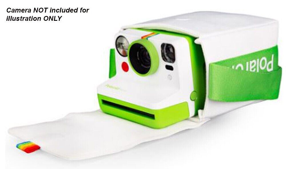 POLAROID NOW INSTANT CAMERA BAG CASE - WHITE & GREEN adjustable Strap (UK)  BNIP