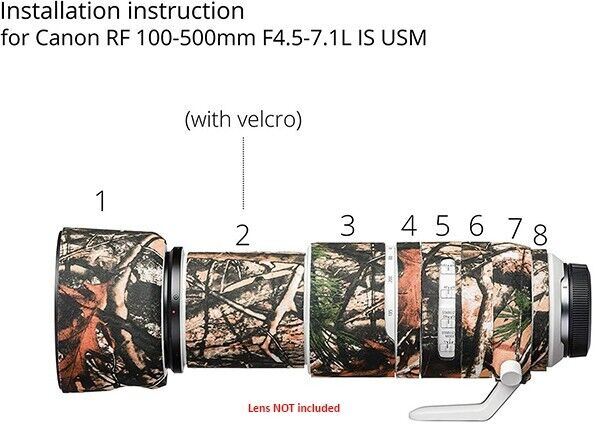 easyCover Lens Oak GREENCAMO Cover for Canon RF 100-500mm f4.5-7.1L IS USM (UK)