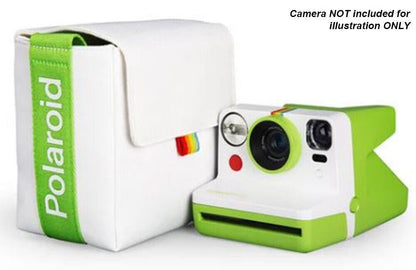 POLAROID NOW INSTANT CAMERA BAG CASE - WHITE & GREEN adjustable Strap (UK)  BNIP