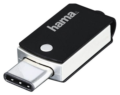 Hama C-Turn Flash Pen 16 GB Type C USB 3.0 3.1 Flash Drive - Black / Silver (UK)