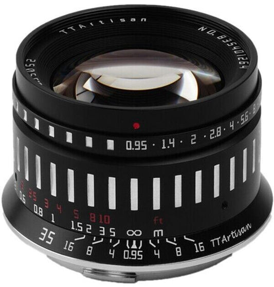 TTArtisan 35mm F0.95 Lens APS-C Format Canon RF Mount Camera Black & Silver (UK)