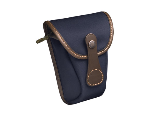 Billingham Avea 7 Compact End Pouch Pocket - Navy Canvas / Chocolate Leather NEW