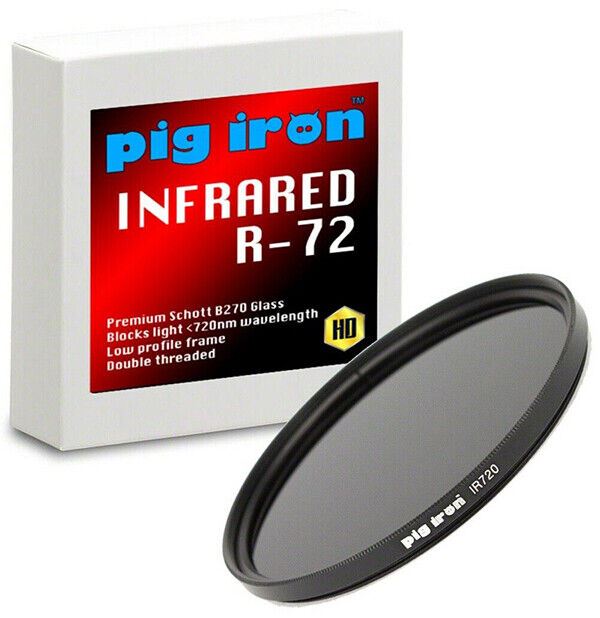 Pig Iron 58mm IR Infrared R-72 Filter Premium Schott Glass 720nm Optical Element