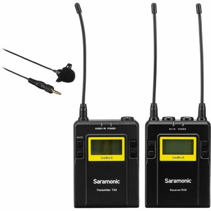 Microphone Kit Wireless = Saramonic UwMic9  TX9 + RX9 Camera-Mount Omni Lavalier