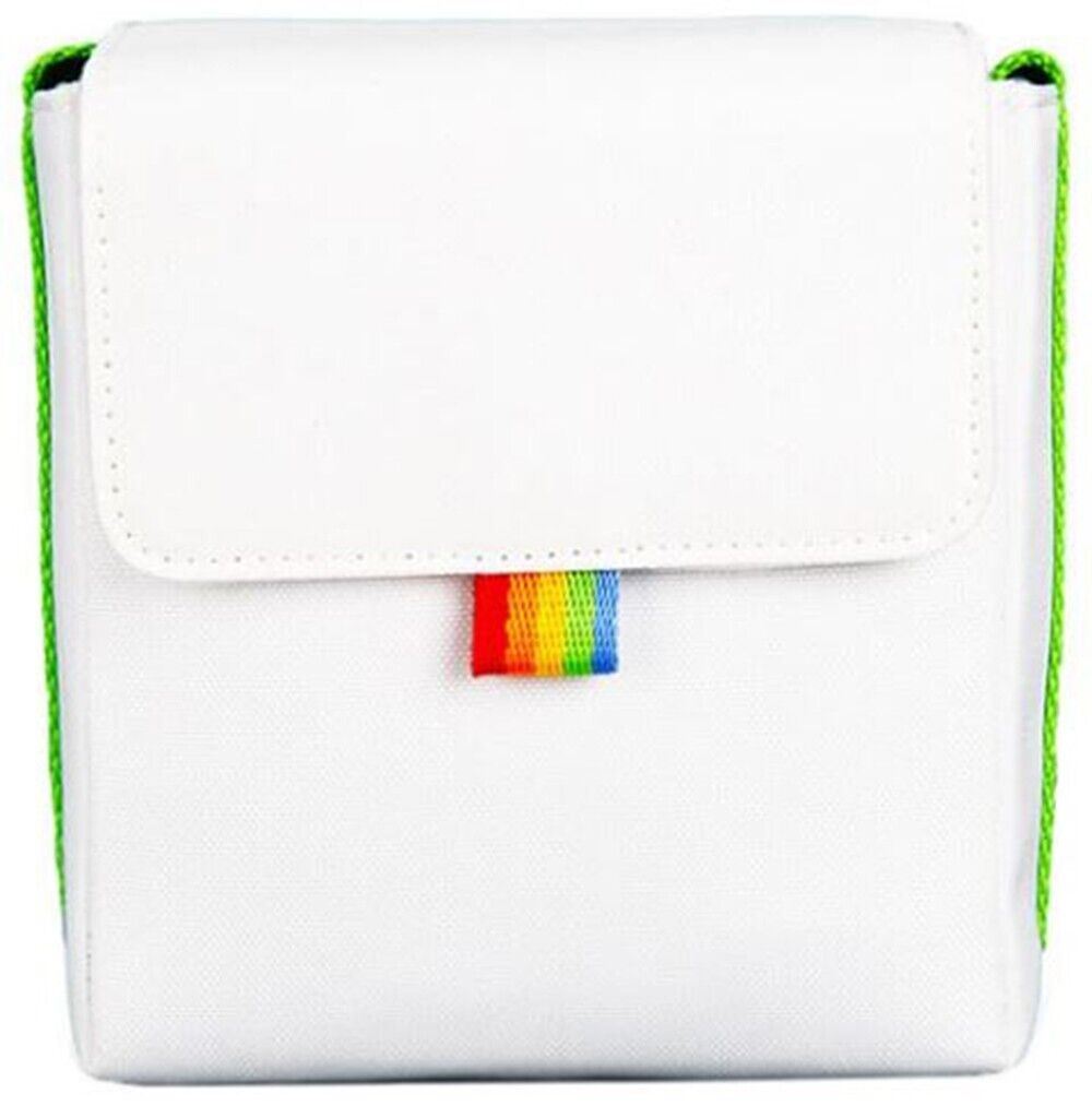 POLAROID NOW INSTANT CAMERA BAG CASE - WHITE & GREEN adjustable Strap (UK)  BNIP