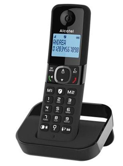 Alcatel F860 DUO Landline Cordless 2 x Phones Black #ATL1423525 Large Display UK