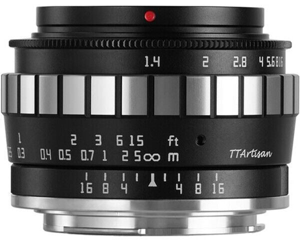 TTArtisan 23mm F1.4 Lens APS-C Format Fuji film X F Mount Camera Black/Silver UK