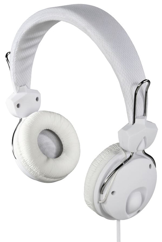 Hama Fun 4 Music headphones on-ear cable guide on one side in white #184015 (UK)