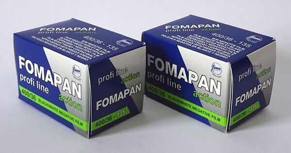 2 x Fomapan Action 400 iso 135mm Black & White Negative Film 135 36exp. (UK) NEW