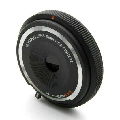 Olympus 9mm f/1:8 Fish-Eye Pancake Body Cap Lens for Micro 4/3 mount - Black  UK