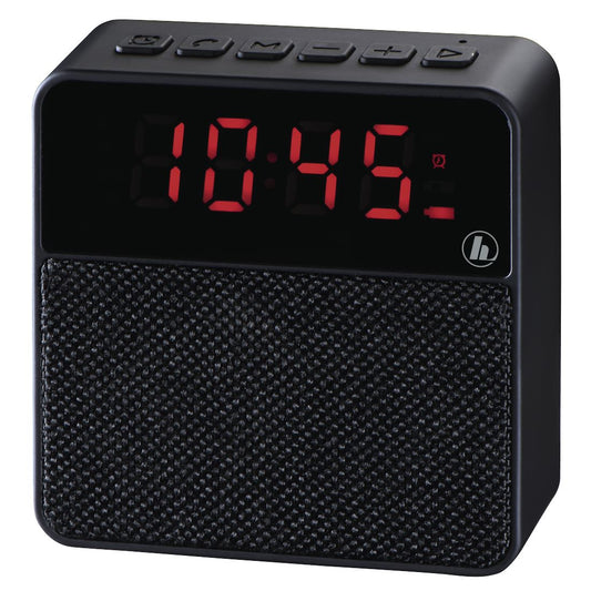 Hama Alarm Clock Bluetooth Speaker FM Radio - iPhone Samsung LG Smartphone Black