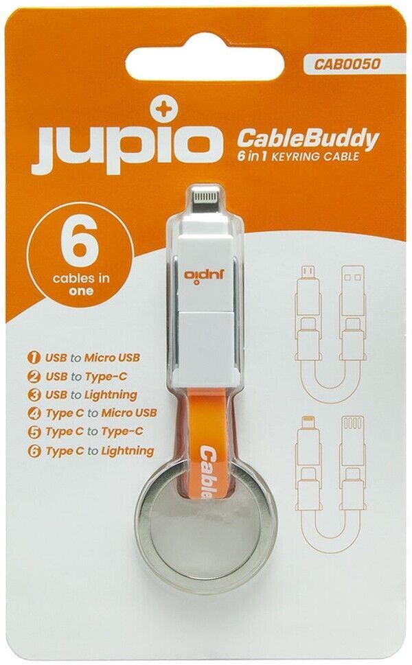 Jupio Cablebuddy Multicable 6-in-1 USB A & C Lightning Micro USB (UK Stock) BNIP