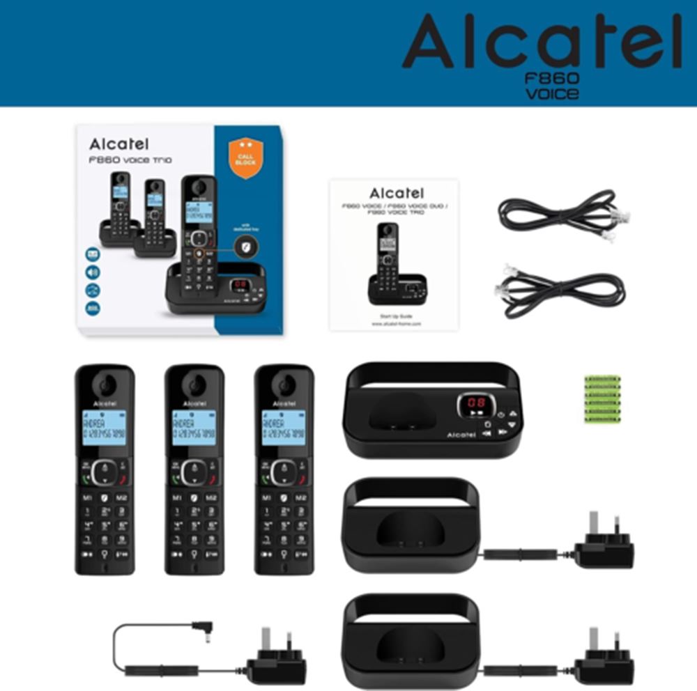 Alcatel F860 Trio Home Telephone House Office Landline Triple Answerphone   (UK)