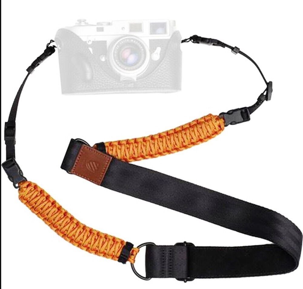 Langly Paracord +Webbing Camera Strap in Black & Bootstrap Yellow LANSSBOOTSTRAP