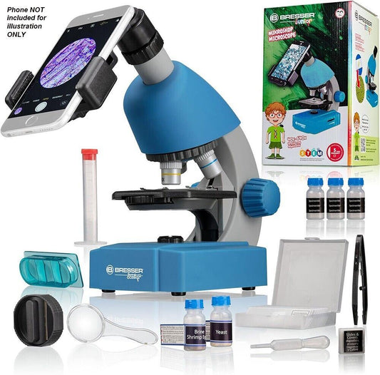 Bresser Junior 40x - 640x Microscope KIT in Blue #8851300WXH000 (UK Stock)  BNIB