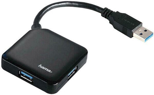 Hama USB 3.0 - 4 PORT HUB in BLACK, HUB STYLE BUS POWERED, 4PORTS (UK Stock) NEW