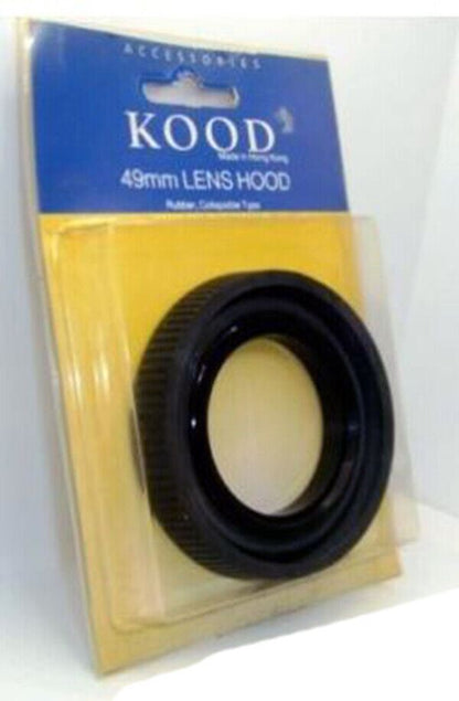 Kood Collapsible Rubber Lens Hood 49mm Traditional Style (UK Stock) New Old Stoc