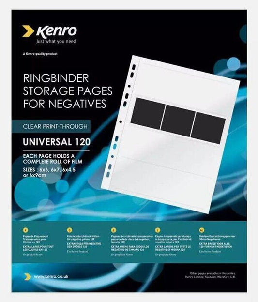 Kenro Negative Storage Pages 120 Medium Format Film 25 Pages Translucent = KFN07