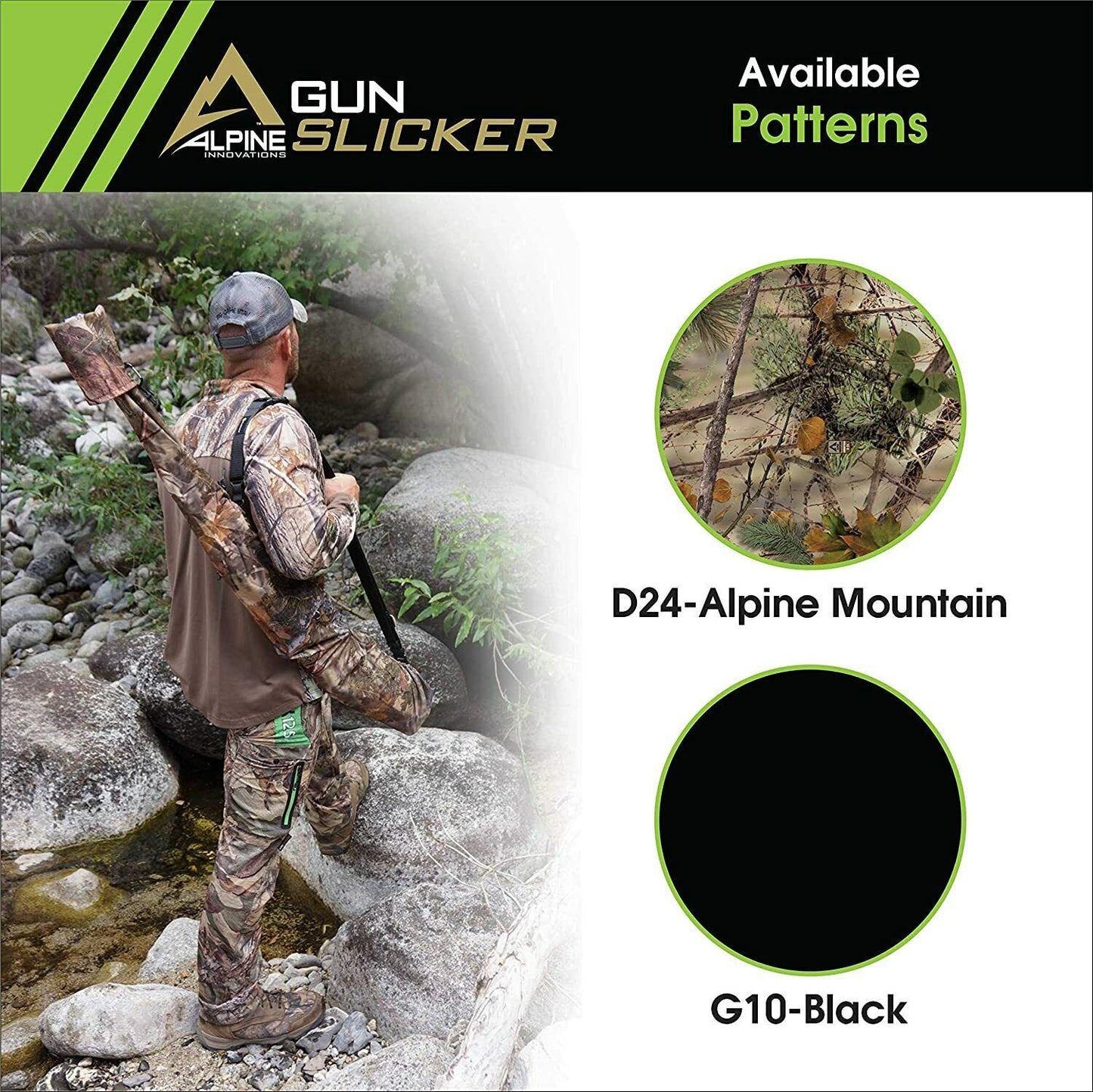 Alpine Gun Slicker Ultralight Weatherproof Gun Cover 38" - 56" Black GSXFD10-G10