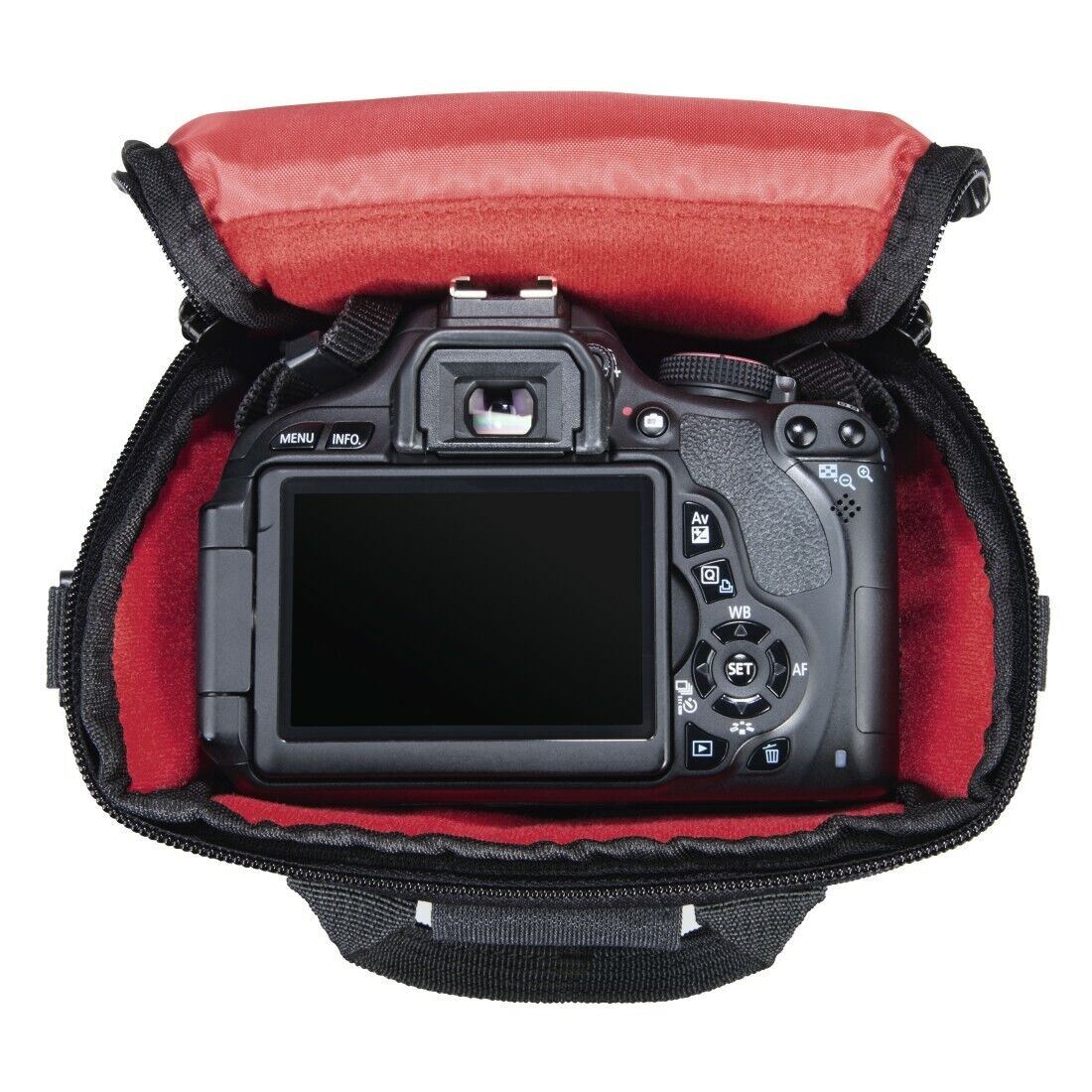 Hama Zambia 80 DSLR ILCE Bridge Camera Case in Grey/Black/Red #139882  (UK) BNIP