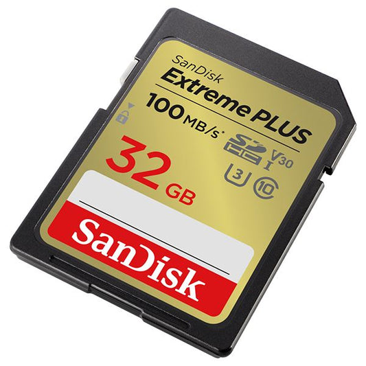 SanDisk 32GB Extreme Plus SDHC SD Card Class 10 UHS-I U3 Memory Card 100MB/S  UK