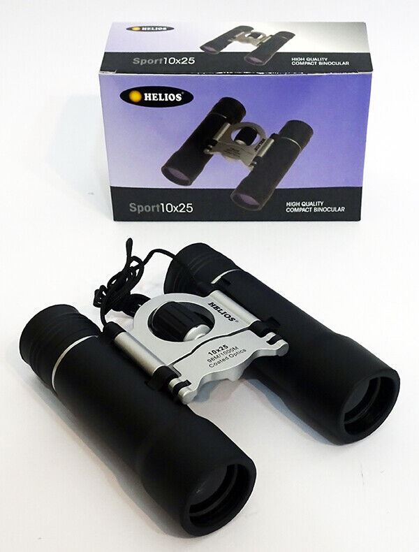 Helios Sport 10 x 25 Compact Roof Prism Binocular #30851 (UK Stock) BNIB Bargain