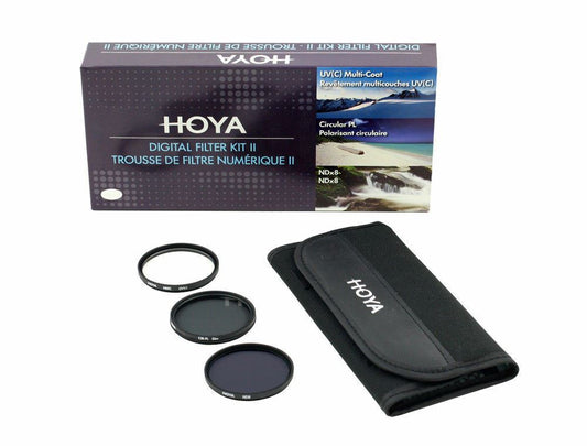 Hoya 49mm Digital Filter Kit 2 II  comprising UV (C), Circular PL, ND8  & Pouch