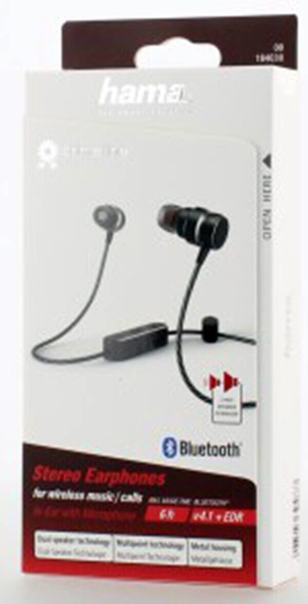 Hama "Pure Passion" Bluetooth� Headphones, In-Ear, Microphone, Dual Speakers, UK