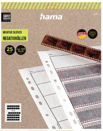 Hama 35mm Negative Sleeves, Parchment, 7 Strips of 6 Negatives, 24x36 mm, 25 pcs