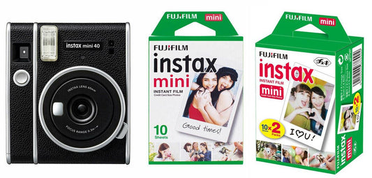 Fujifilm Instax Mini 40 Instant Camera Package with 30 Shots Film in Black  (UK)