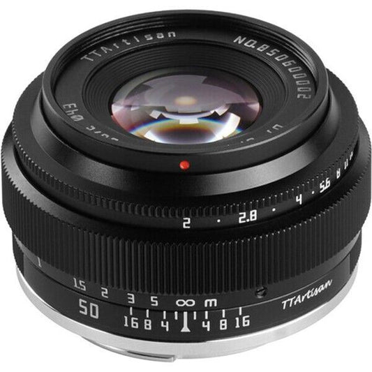 TTArtisan 50mm F2.0 Lens APS-C Format Mount for Fuji X Camera in Black (UK) BNIB